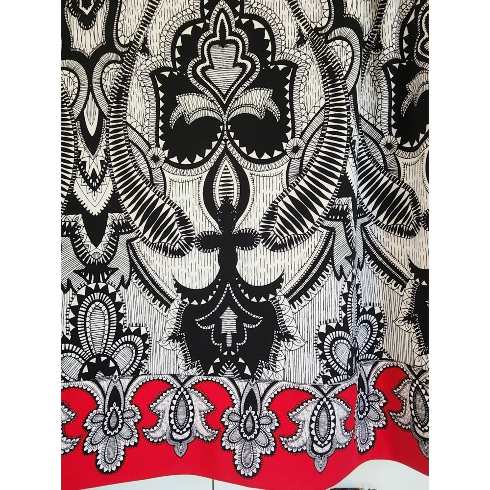Nicole by Nicole Miller XL Black White Red Baroque Print Shift Dress Career Chic - Picture 2 of 7